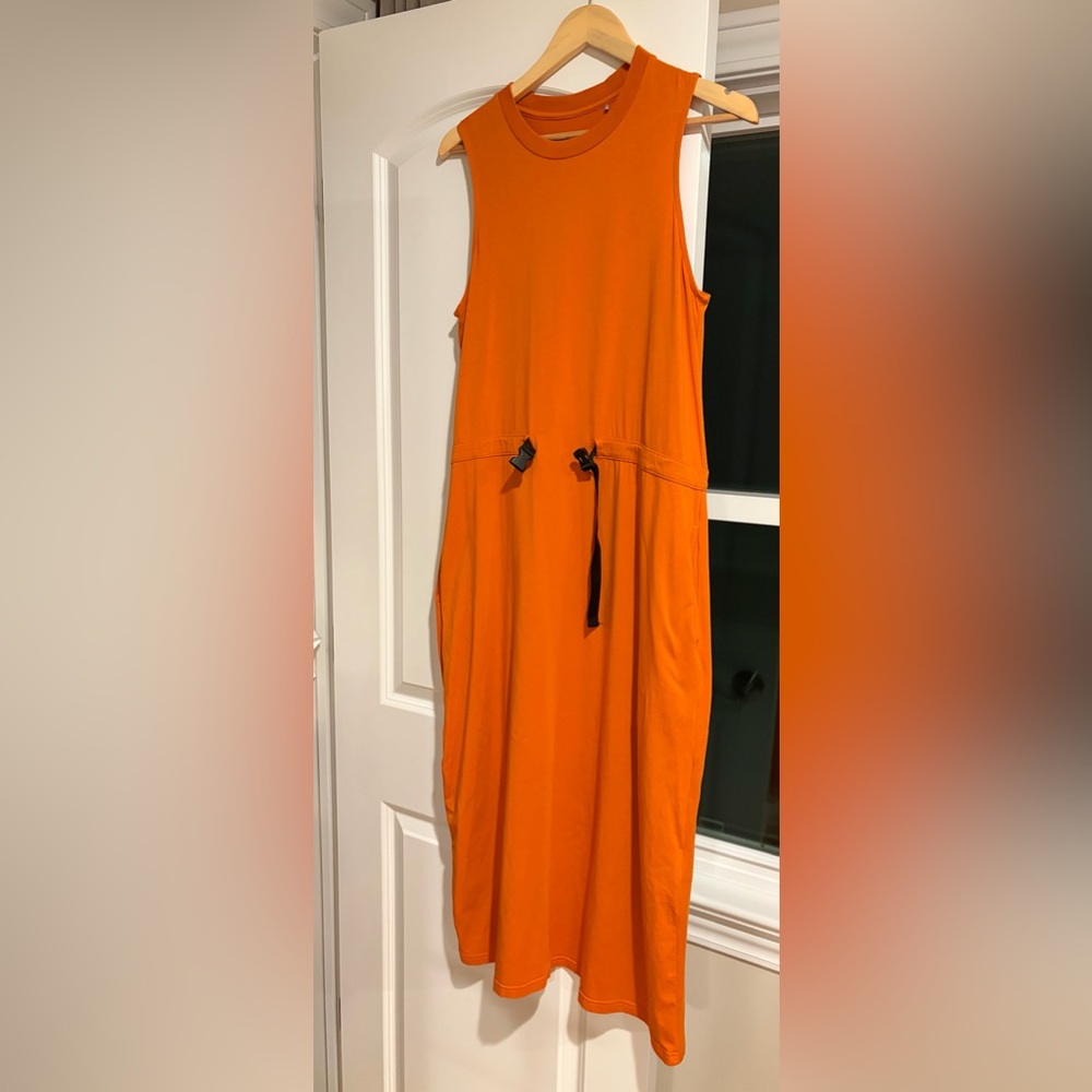 Sleeveless Orange Midi Dress